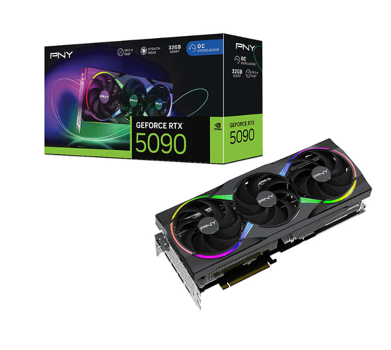 PNY RTX 5090 32GB ARGB Overclocked Triple Fan